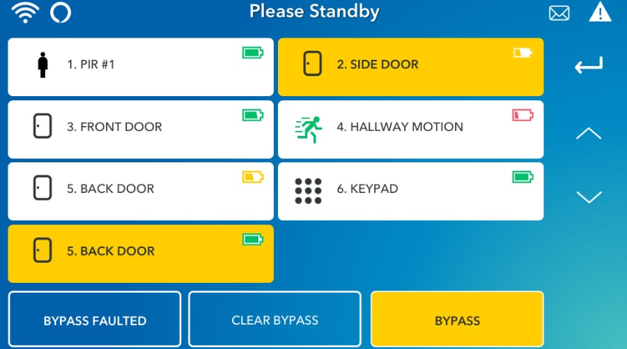 Wausau security system command screen.